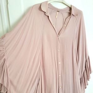 Free People cape sleeve blouse